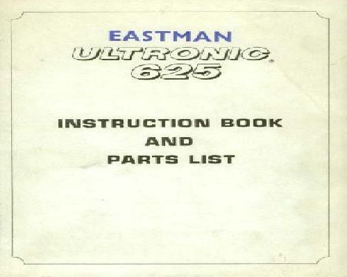 Eastmann Ultronic Cutting Machine 625 Manual