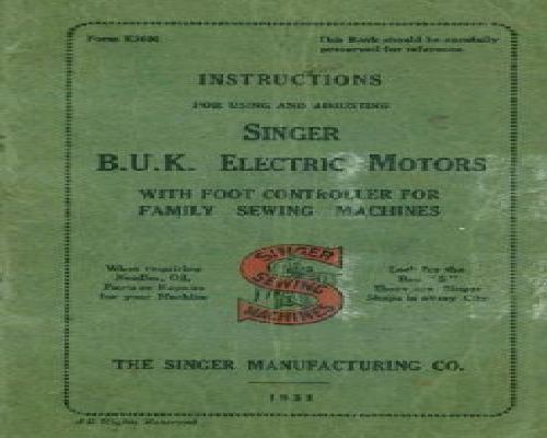 SINGER BUK MOTORS manual