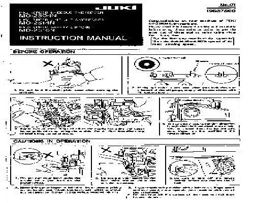 Juki Industrial Sewing Machine Instructions