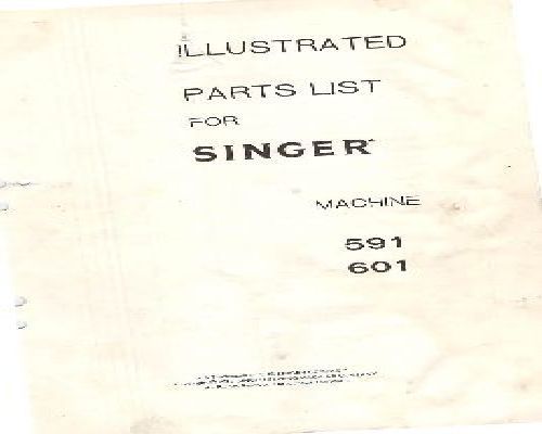 Singer 591 601 manual