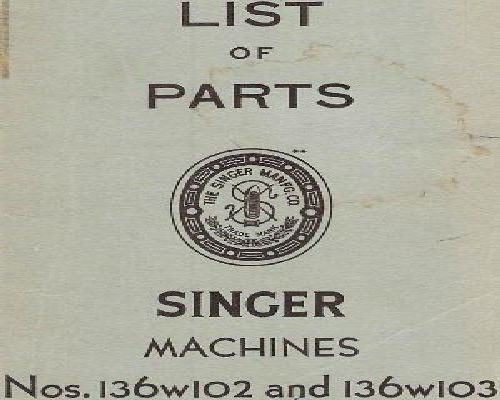 Singer 136w102 & 136w103 manual