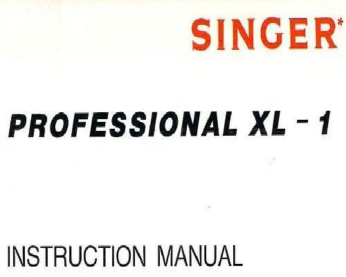 SINGER XL-1 manual